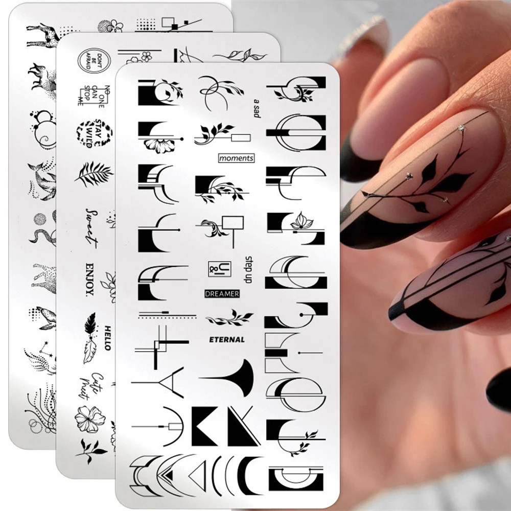 Photography Geometry - 1Pc Geometrisch Patroon Nagel Stempelplaat Nail