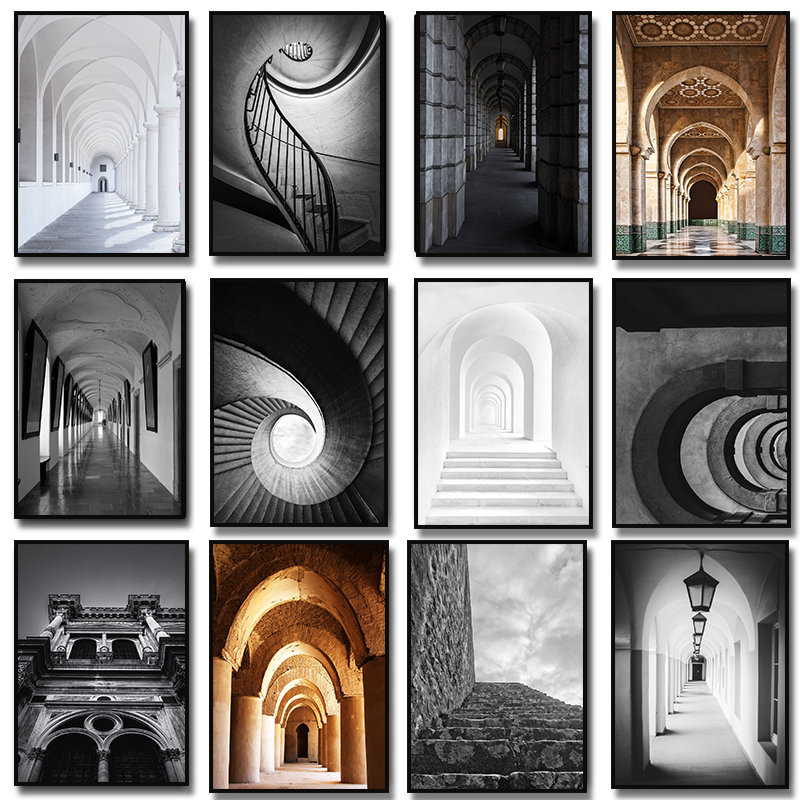 Photography Design - Moderne abstracte zwart-witte esthetische ruimte architectuur
