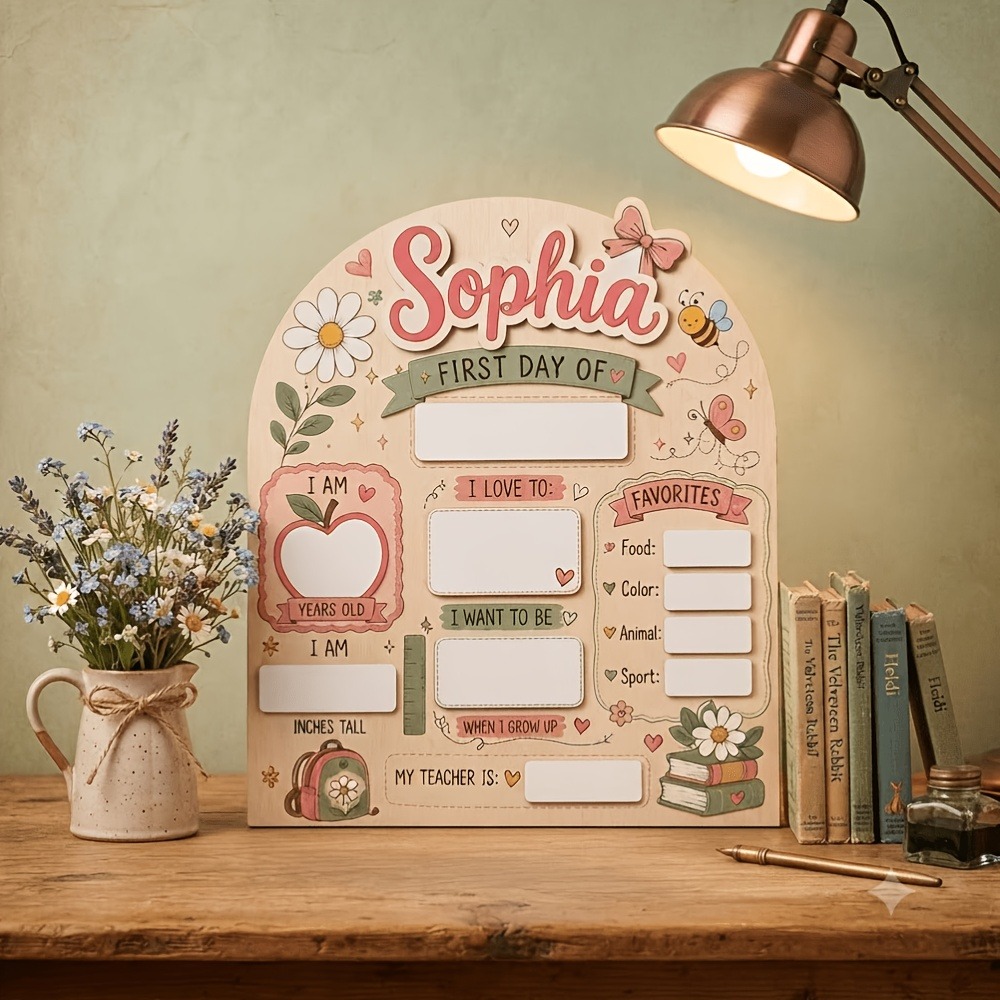 Houten bord met de naam van de - Photography Prompt recensie en prijs